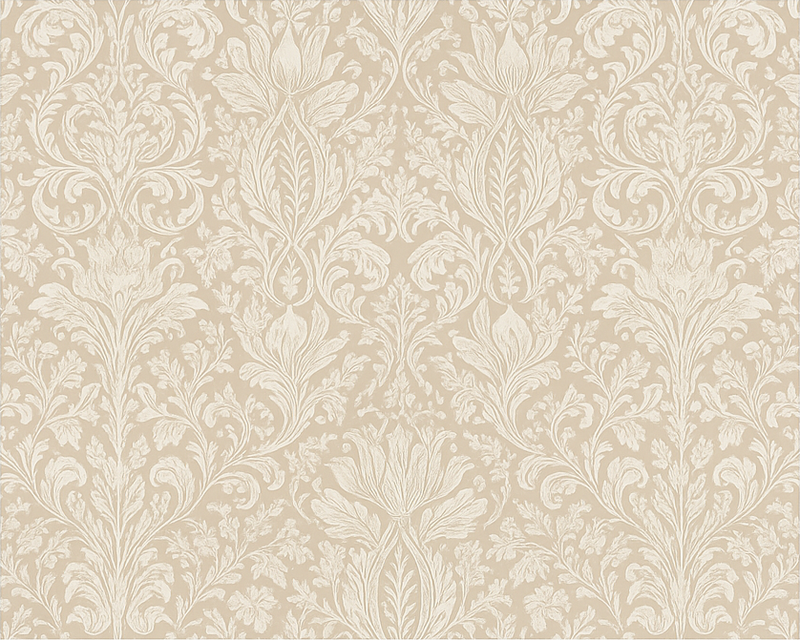 Vinyl tapijt slaapkamer classic beige bloemig - TenStickers