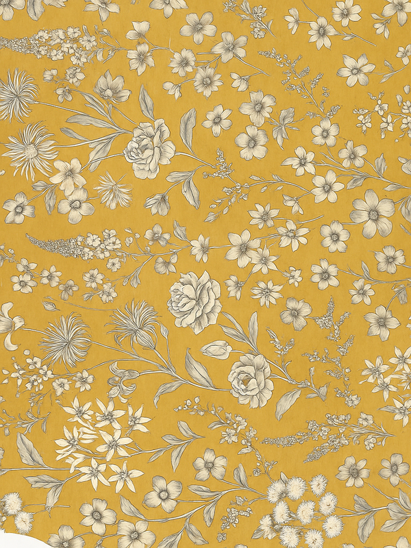 Vinyl tapijt slaapkamer vintage bloemenpatroon - TenStickers