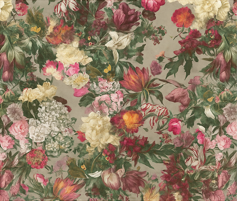 Vinyl tapijt slaapkamer vintage bloemen - TenStickers