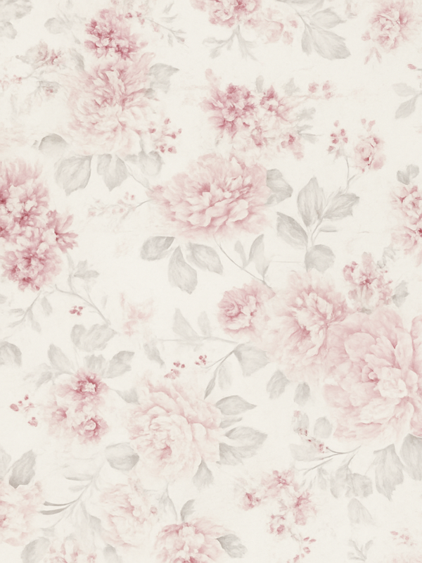 Vinyl tapijt slaapkamer vintage roze bloemenontwerp - TenStickers