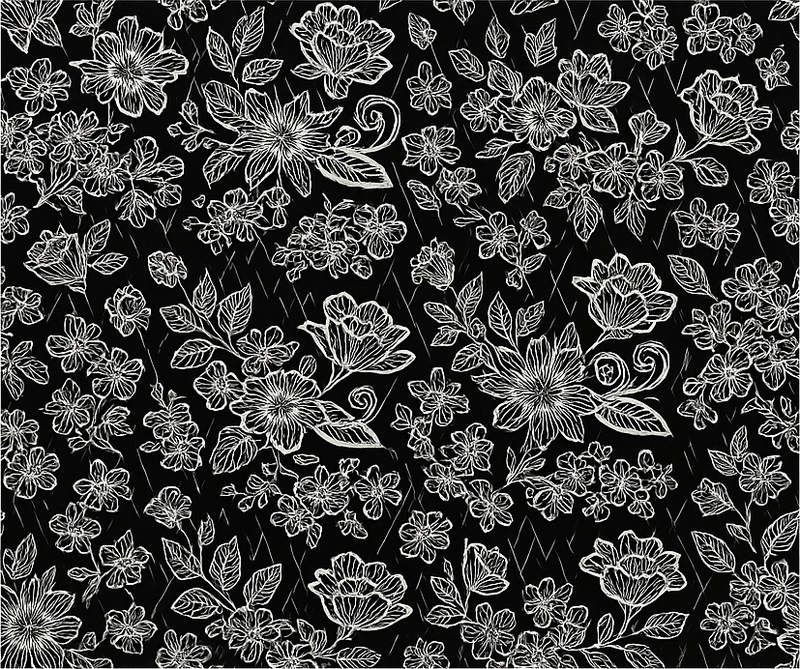 Vinyl tapijt slaapkamer donker bloemdessin - TenStickers