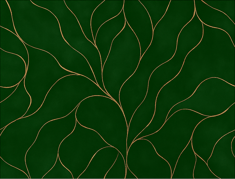 Vinyl tapijt slaapkamer groene en gouden marmertextuur - TenStickers