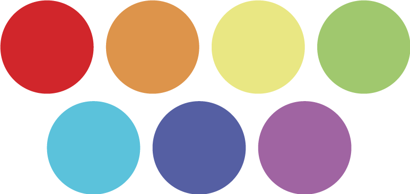 Vinyl tapijt geometrisch regenboog grote stippen - TenStickers