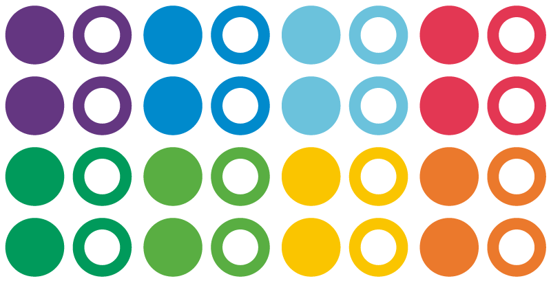 Vinyl tapijt geometrisch regenboog kleuren cirkels - TenStickers
