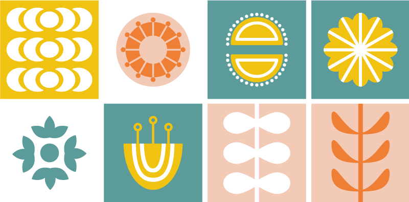 Vinyl tapijt geometrisch noorse tegel - TenStickers