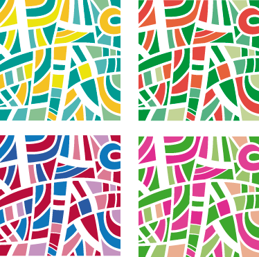 Vinyl tapijt geometrisch multicolor tegels - TenStickers
