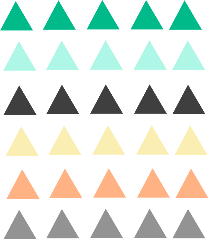 Vinyl tapijt geometrisch set van 30 kleine driehoekjes - TenStickers