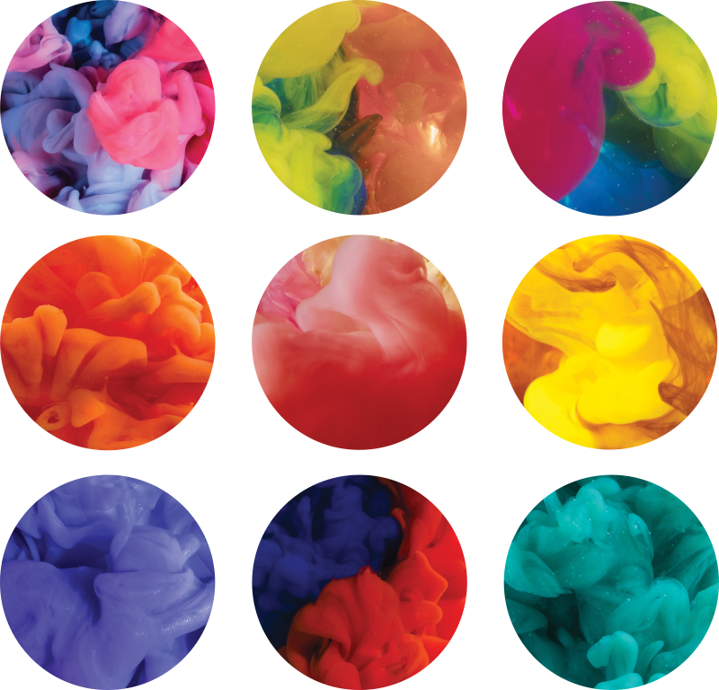Vinyl tapijt geometrisch set van gekleurde rookstickers - TenStickers