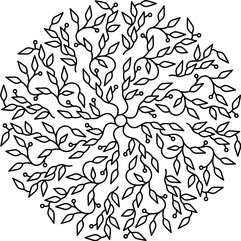 Vinyl tapijt geometrisch levensboom abstract - TenStickers