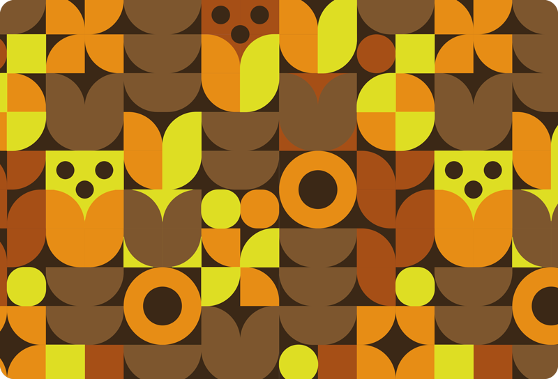 Vinyl tapijt geometrisch abstract jaren 70 laptop - TenStickers