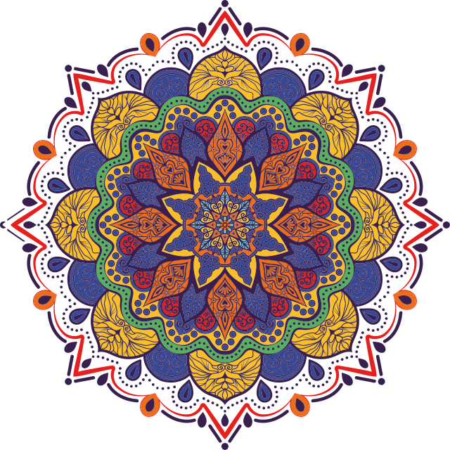 Vinyl tapijt geometrisch kleurrijke bloemen mandala - TenStickers