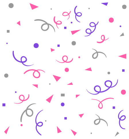 Vinyl tapijt geometrisch grijs roze paars confetti - TenStickers