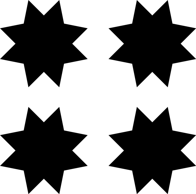 Vinyl tapijt geometrisch zwarte sterrenvormen - TenStickers