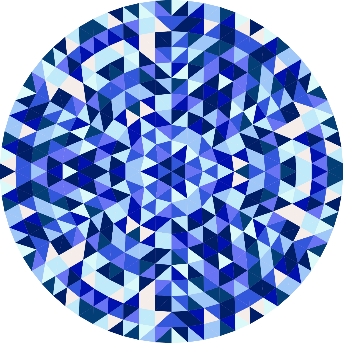 Vinyl tapijt geometrisch cirkelvormig blauw patroon - TenStickers
