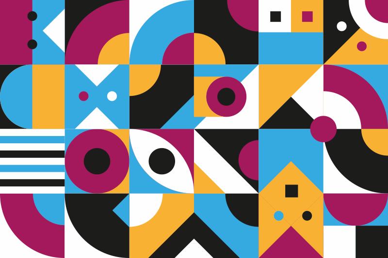 Vinyl tapijt geometrisch levendige abstracte elementen - TenStickers