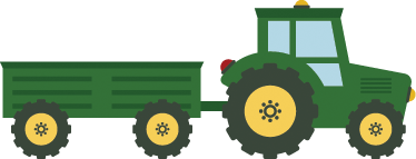 Vinyl tapijt kind groene tractor en wagen - TenStickers