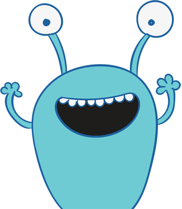 Vinyl tapijt kind monsterkast sticker blauw - TenStickers