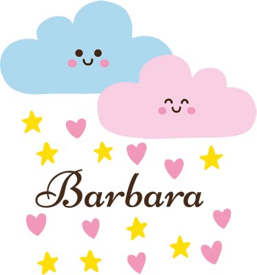 Vinyl tapijt kind blauwe en roze wolk met naam - TenStickers