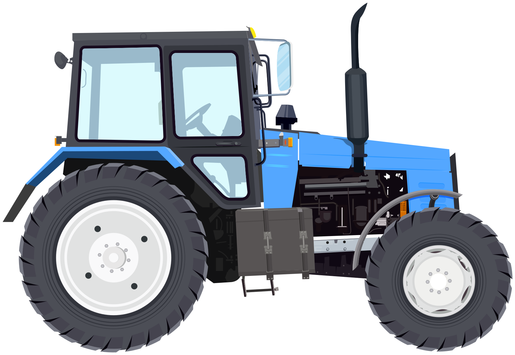 Vinyl tapijt kind blauwe moderne tractor - TenStickers