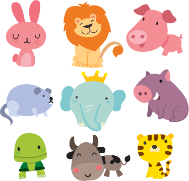 Vinyl tapijt kind met dierenstickers - TenStickers