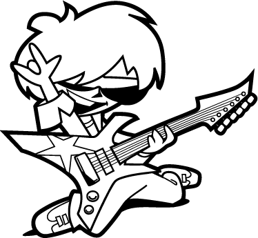 Vinyl tapijt kind tiener met gitaar - TenStickers