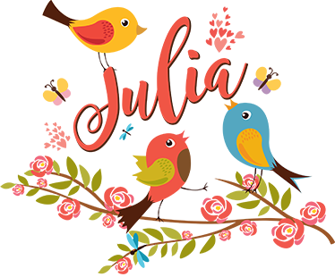 Vinyl tapijt kind lente vogels met naam - TenStickers