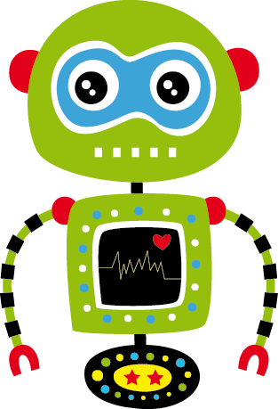 Vinyl tapijt kind groene robot - TenStickers