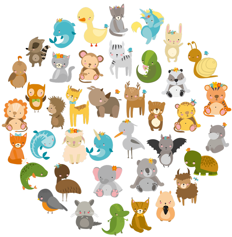 Vinyl tapijt kind mijn dieren van de zoo - TenStickers