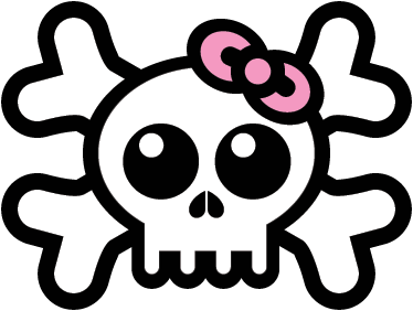 Vinyl tapijt kind schedel met strik - TenStickers