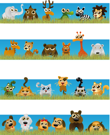 Vinyl tapijt kind met dierenstrepen - TenStickers