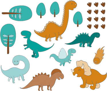 Vinyl tapijt kind jurassic landschap sticker - TenStickers