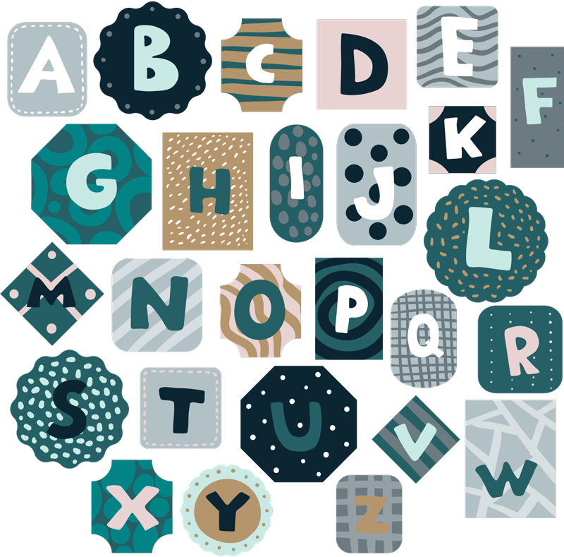 Vinyl tapijt kind met alfabet scandinavische stickers - TenStickers