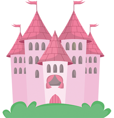 Vinyl tapijt kind kasteel roze - TenStickers