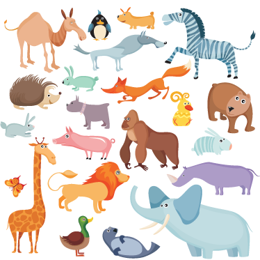 Vinyl tapijt kind met wilde dieren stickers - TenStickers