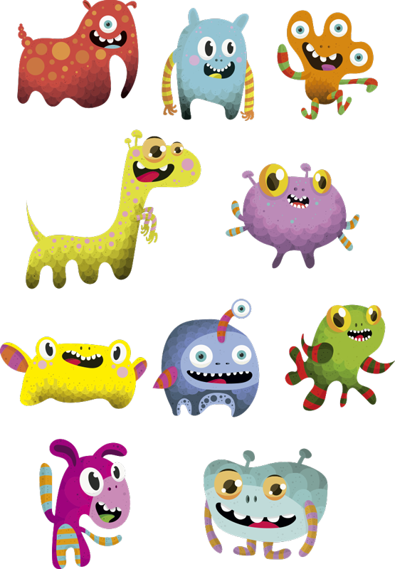 Vinyl tapijt kind buitenaardse monsters collectie - TenStickers