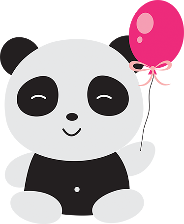 Vinyl tapijt kind panda met ballon - TenStickers