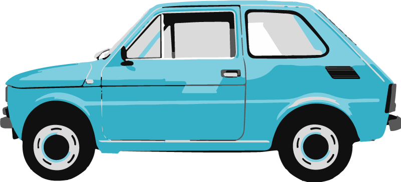 Vinyl tapijt kind blauwe vintage auto - TenStickers