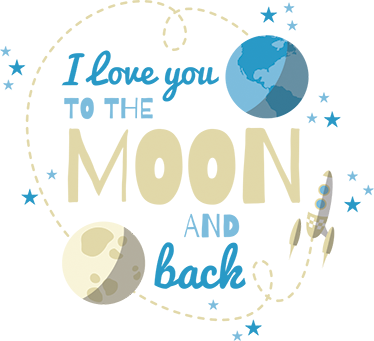 Vinyl tapijt kind liefde jou tot de maan - TenStickers