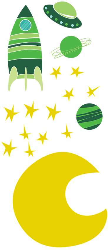 Vinyl tapijt kind sticker ruimte groene tinten - TenStickers