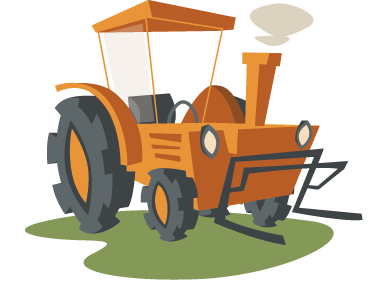 Vinyl tapijt kind tractor illustratie - TenStickers