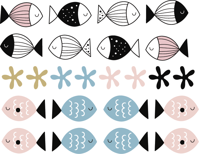 Vinyl tapijt kind vissen met texturen - TenStickers