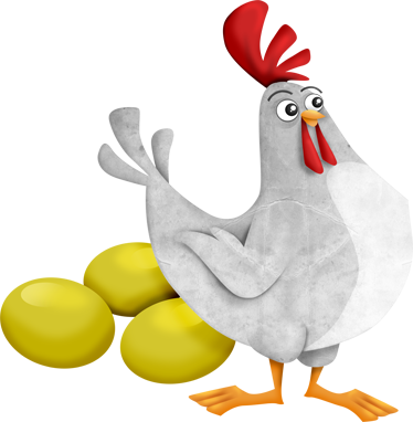 Vinyl tapijt kind gouden eieren hen - TenStickers