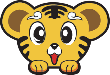 Vinyl tapijt kind baby blije tijger - TenStickers
