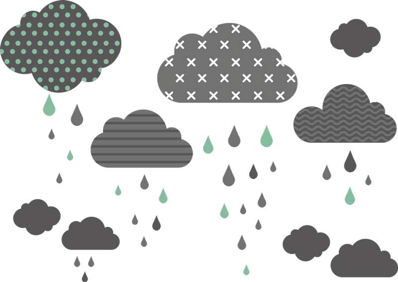 Vinyl tapijt kind grijze regenwolken - TenStickers
