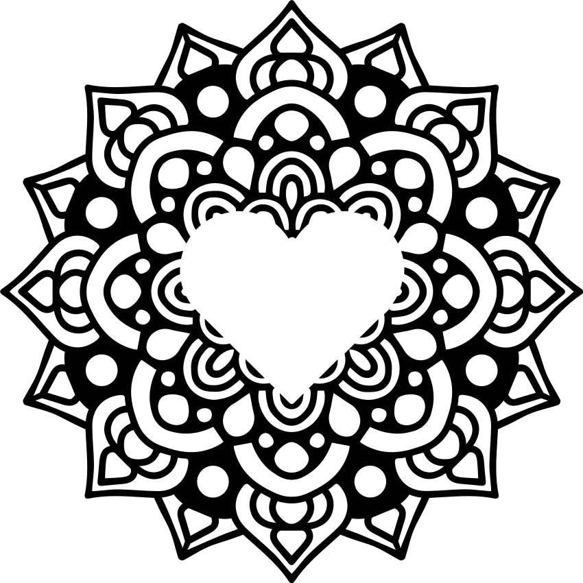 Vinyl tapijt slaapkamer mandala met hartvormig frame - TenStickers