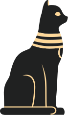 Vinyl tapijt slaapkamer egyptische kat - TenStickers