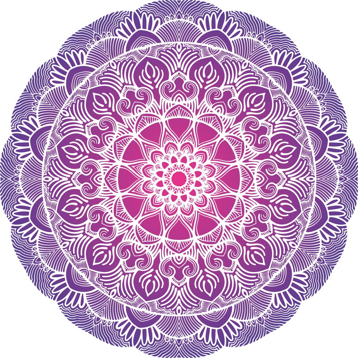 Vinyl tapijt slaapkamer paarse levensbloem mandala - TenStickers