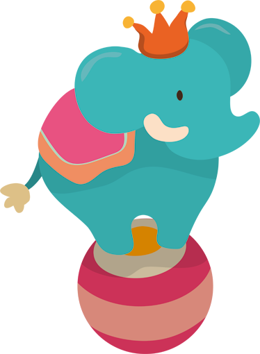 Vinyl tapijt kind balancerende olifant - TenStickers