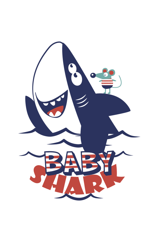 Vinyl tapijt kind baby haai - TenStickers