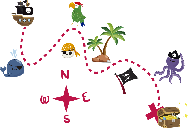 Vinyl tapijt spel schatkaart - TenStickers